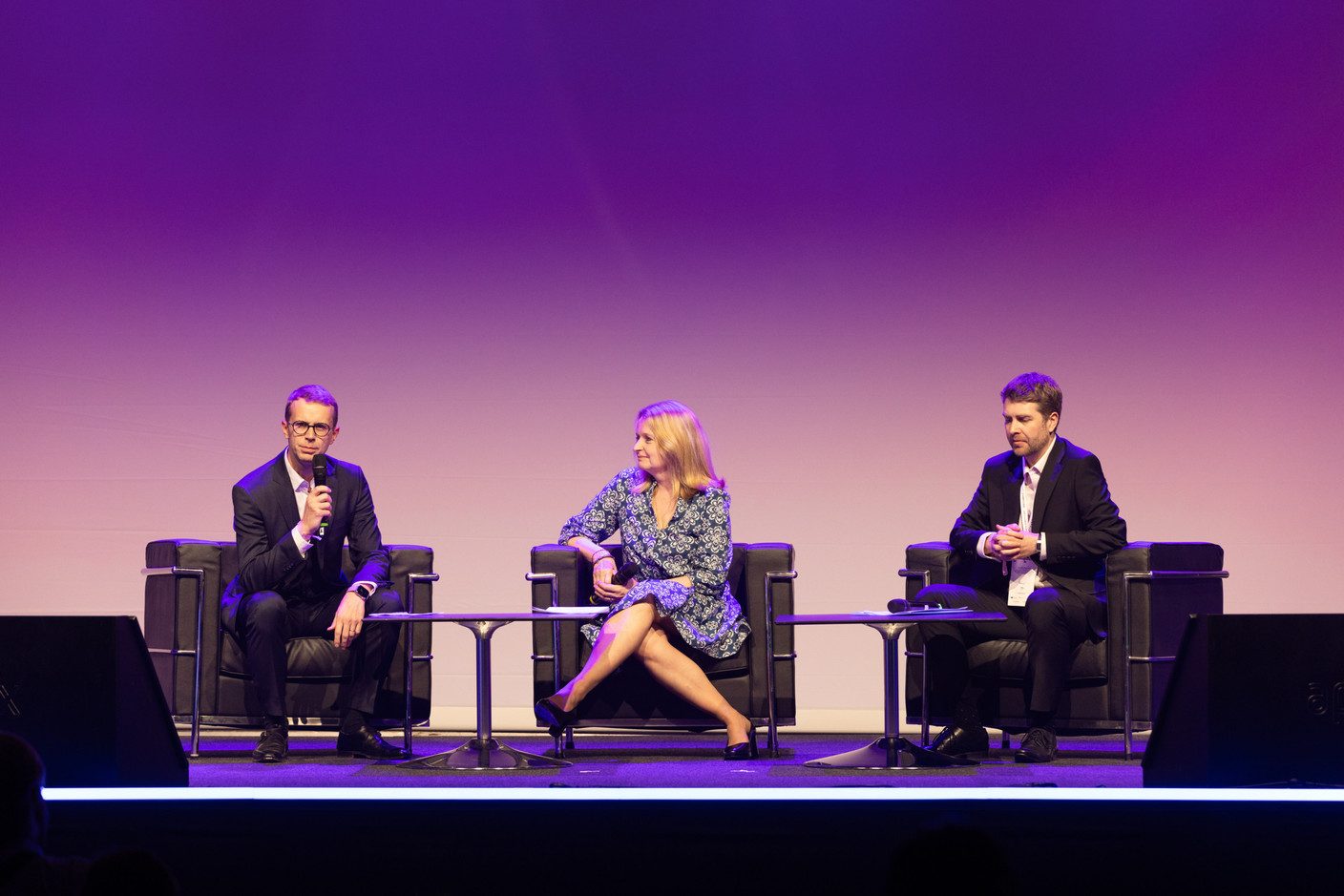 Ronan Vander Elst (Deloitte), Merete Clausen (European Commission) and Chris Webb (HSBC). Photos: Eva Krins, Marie Russillo and Romain Gamba