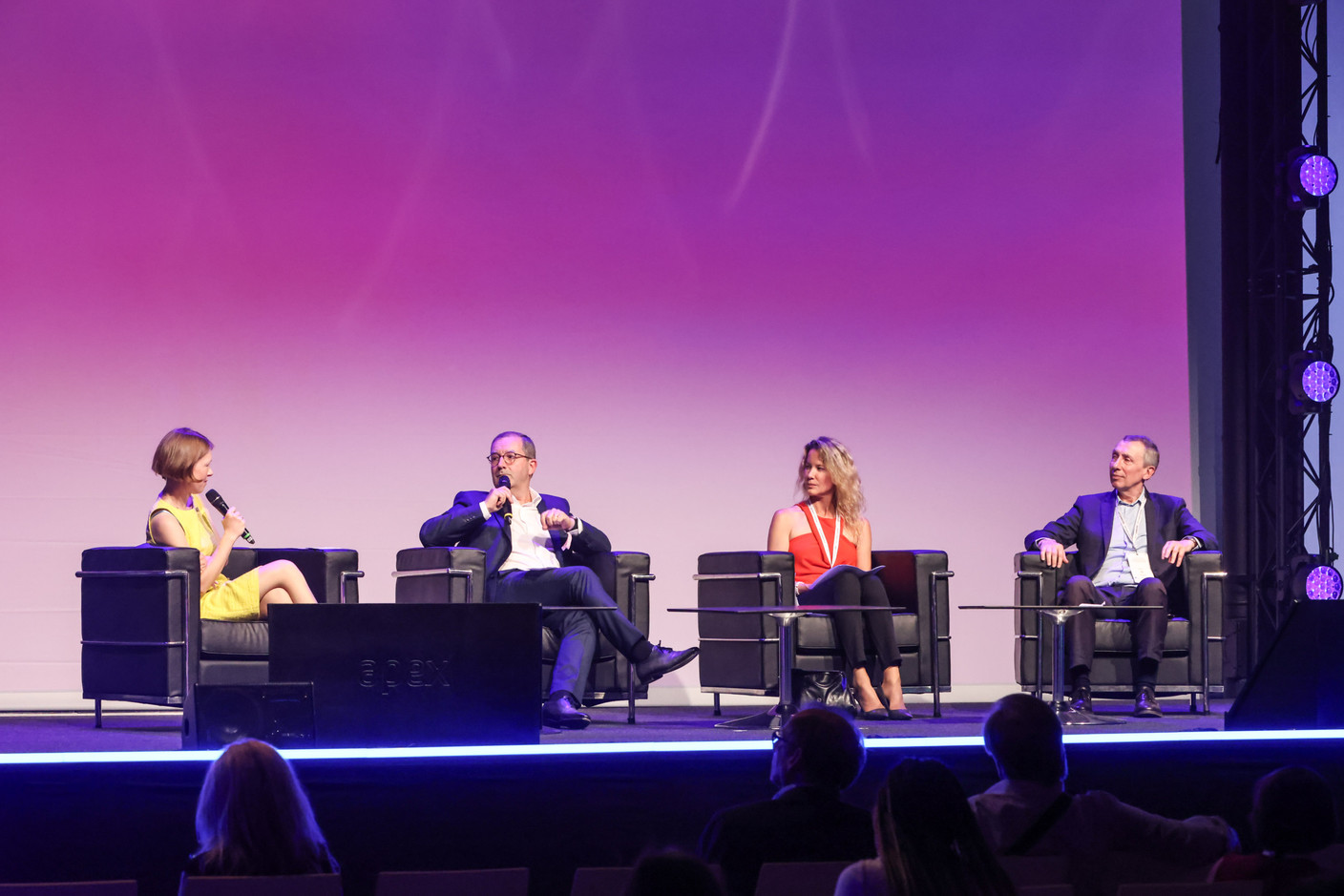Bettina Werner (Deloitte), Tanguy Polet (Swiss Life France), Emilie Barrucand (Wayanga) and Thierry Langreney (Les Ateliers du Futur). Photos: Eva Krins, Marie Russillo and Romain Gamba