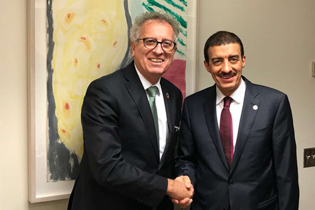 Pierre Gramegna a rencontré Bandar M. H. Hajjar, président de la Banque islamique de développement . (Photo: SIP)