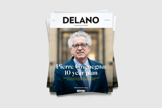 Le ministre des Finances, Pierre Gramegna, est en couverture du numéro de mars 2021 de Delano. (Photo: Maison Moderne)