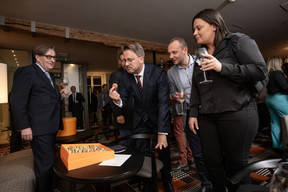 Michel Grevesse-Sovet (Maison Moderne) et Xavier Bettel (ministre des Affaires étrangères). (Photo: Nader Ghavami)