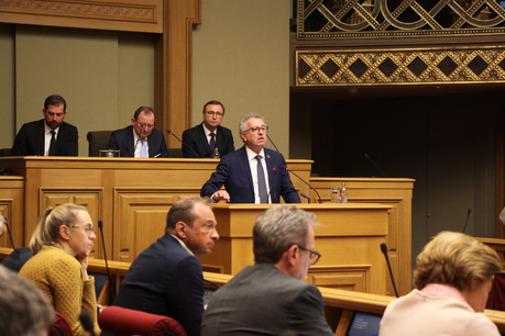 Le ministre des Finances n’a pas manqué de souligner la place centrale de la finance dans l’économie luxembourgeoise et dans les ambitions du gouvernement en matière de lutte contre le changement climatique. (Photo: Chambre des députés)