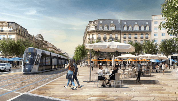 Le granit utilisé sur la place, qui va gagner quelques mètres carrés, sera le même que celui de la rue du Marché-aux-Herbes. (Illustration : Ville de Luxembourg)