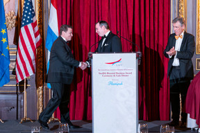 Ed Morgan, CEO of Plastipak, HRH Grand Duke Guillaume, and Michel Franck. (Photo: LACC)