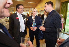 Maurice Bauer, Melitta Schubert and Jeremy Martins at the 3rd May Constitution Day event. Photo: Guy Wolff/Maison Moderne