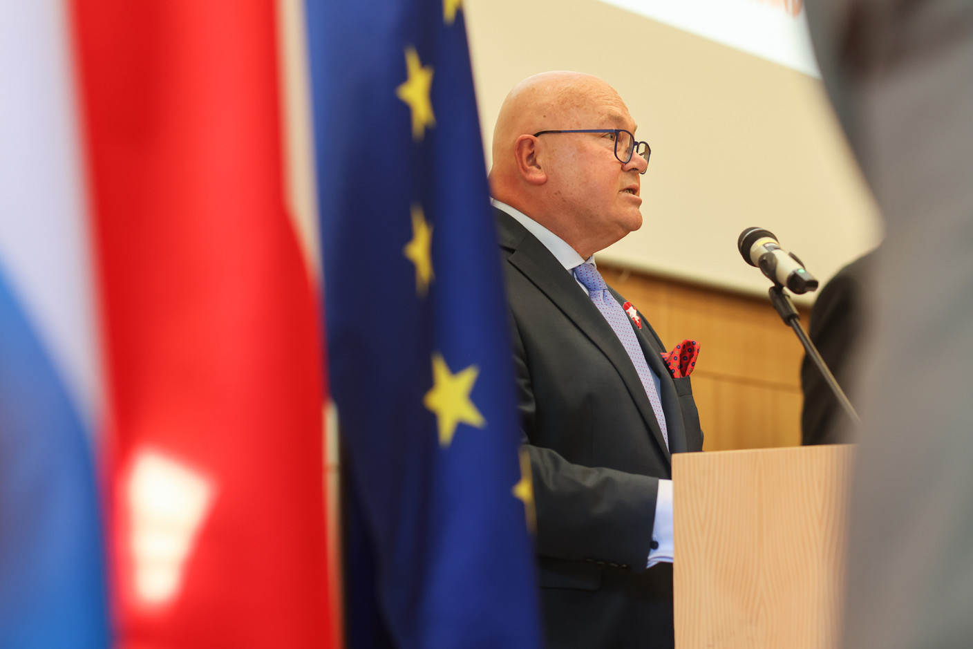Poland’s ambassador to Luxembourg, Piotr Wojtczak, speaking at 3rd May Constitution Day. Photo: Guy Wolff/Maison Moderne