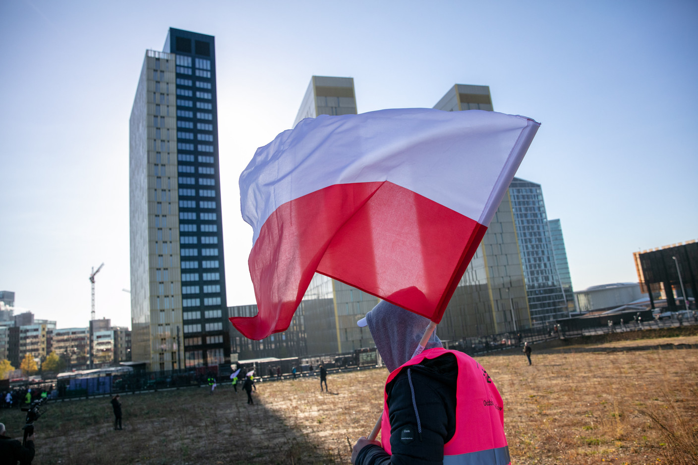 The protest took place in Kirchberg. (Photo: Romain Gamba/Maison Moderne)