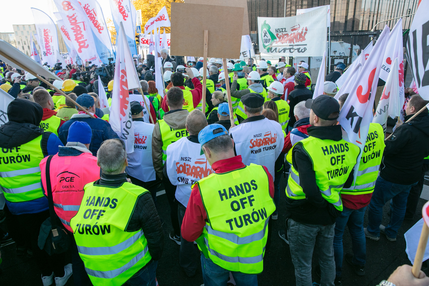 The protest took place in Kirchberg. (Photo: Romain Gamba / Maison Moderne)