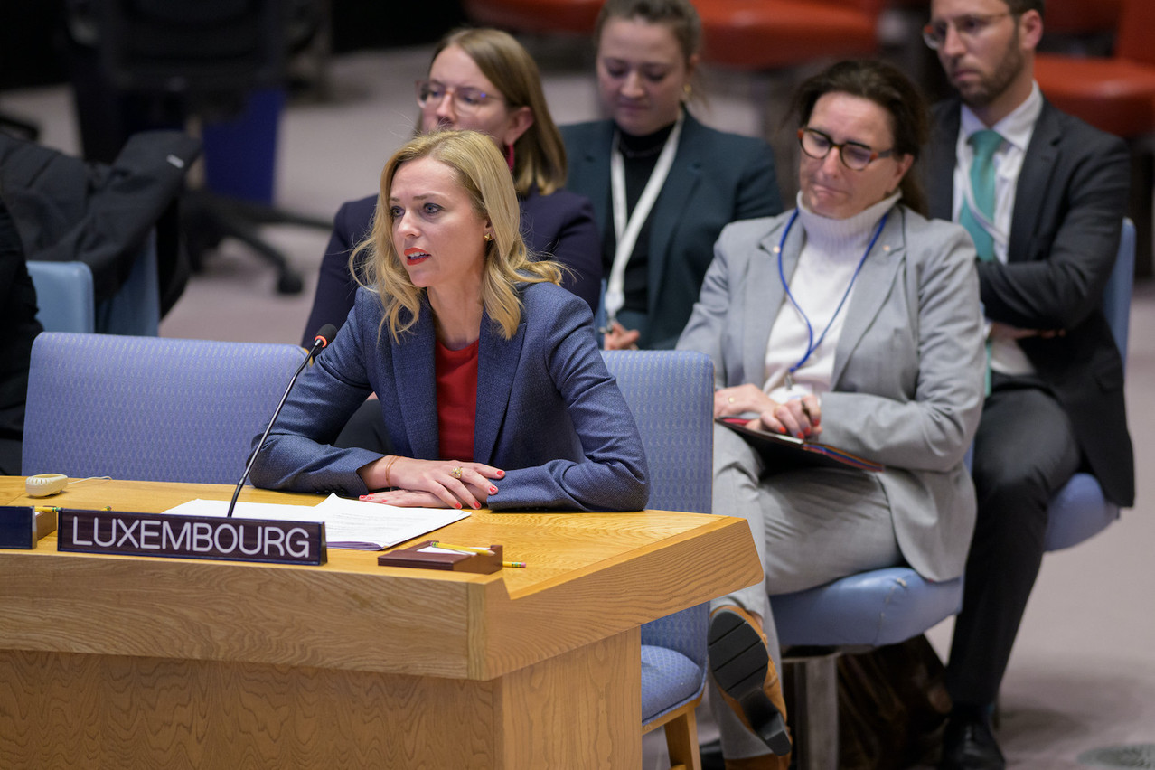 Minster for equality between women and men Taina Bofferding (LSAP) speaking at the UN in New York during a debate on International Women’s Day. Photo: Manuel Elías / United Nations Photo