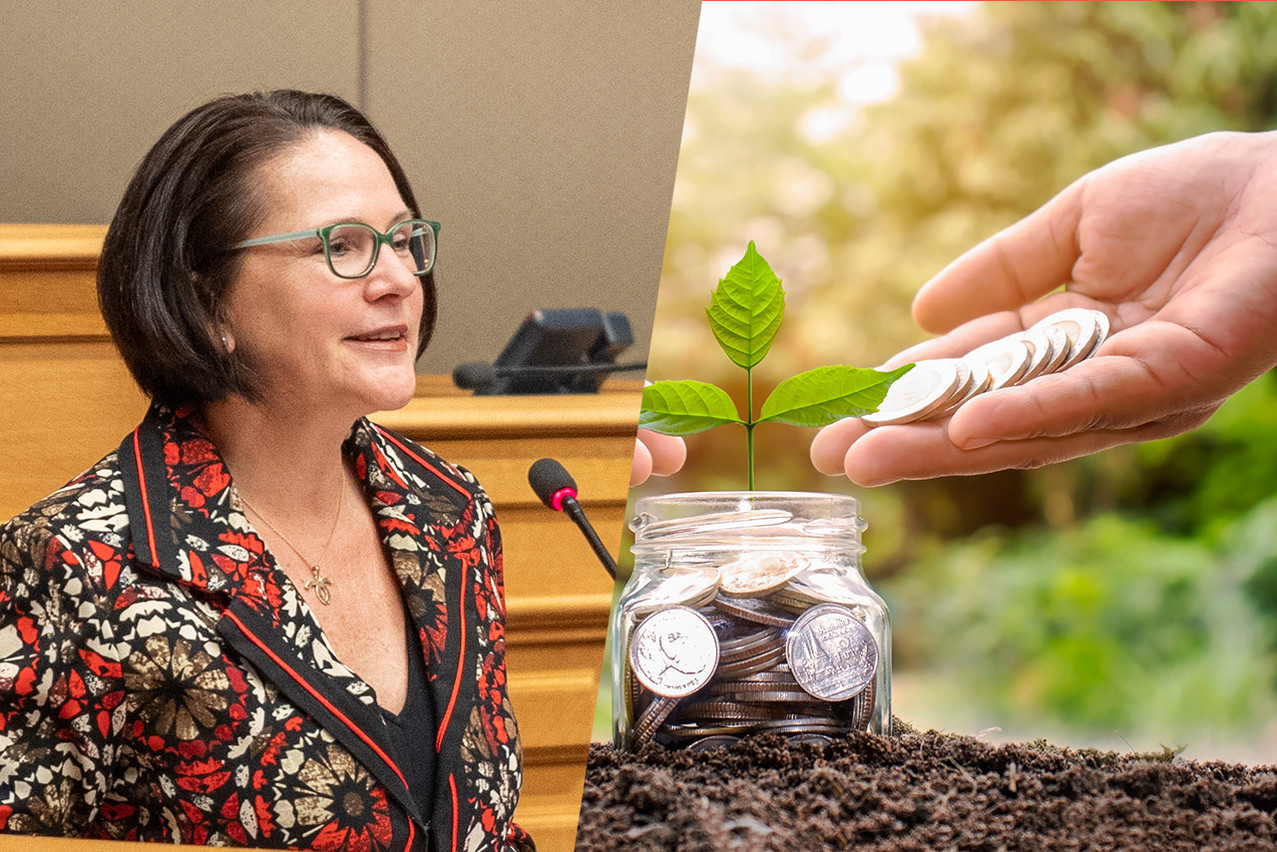 Selon Yuriko Backes, c’est en raison de l’adaptation du monde financier à un cadre règlementaire encore en mouvement, que le taux réduit mis en place en 2021 peine encore à se démocratiser.  (Photos: Romain Gamba, Shutterstock/Montage: Maison Moderne) 