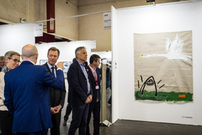 Sam Tanson (Ministre de la Culture), S.A.R. le Grand-Duc Henri, Jo Kox (Ministère de la Culture) et Alex Reding (Directeur de Luxembourg Art Week) (Photo: Mike Zenari)