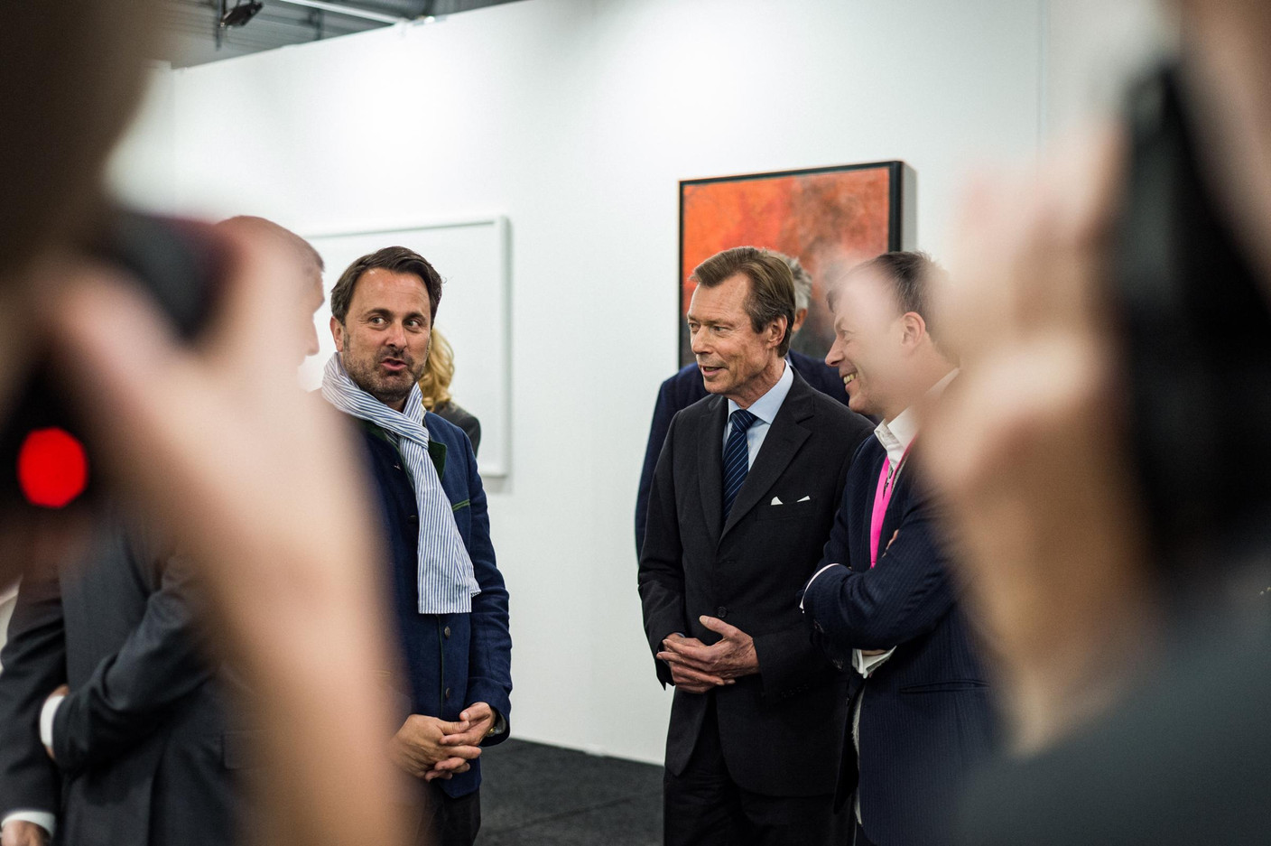 Xavier Bettel (Premier ministre), S.A.R. le Grand-Duc Henri et Alex Reding (Directeur de Luxembourg Art Week) (Photo: Mike Zenari)