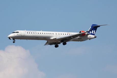 Le premier Bombardier CRJ900 de SAS, en provenance de Stockholm, s’est posé lundi au Findel. (Photo: Shutterstock)