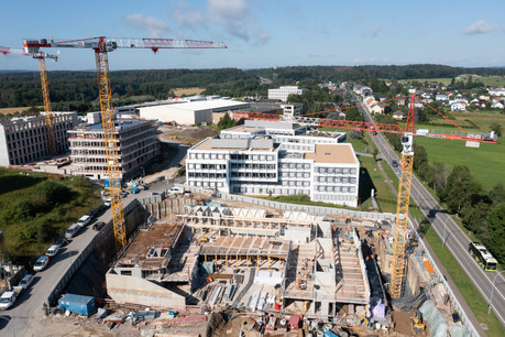 Le chantier de l’immeuble Wooden est lancé à Leudelange. (Photo: Wili)