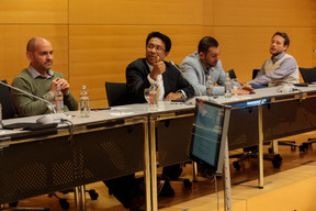 Raoul Mulheims (Finologee), Biju Suresh Babu (Fiorano Software), Nasir Zubairi (Lhoft) et Luca Borella (Tesobe) (Photo: Matic Zorman)