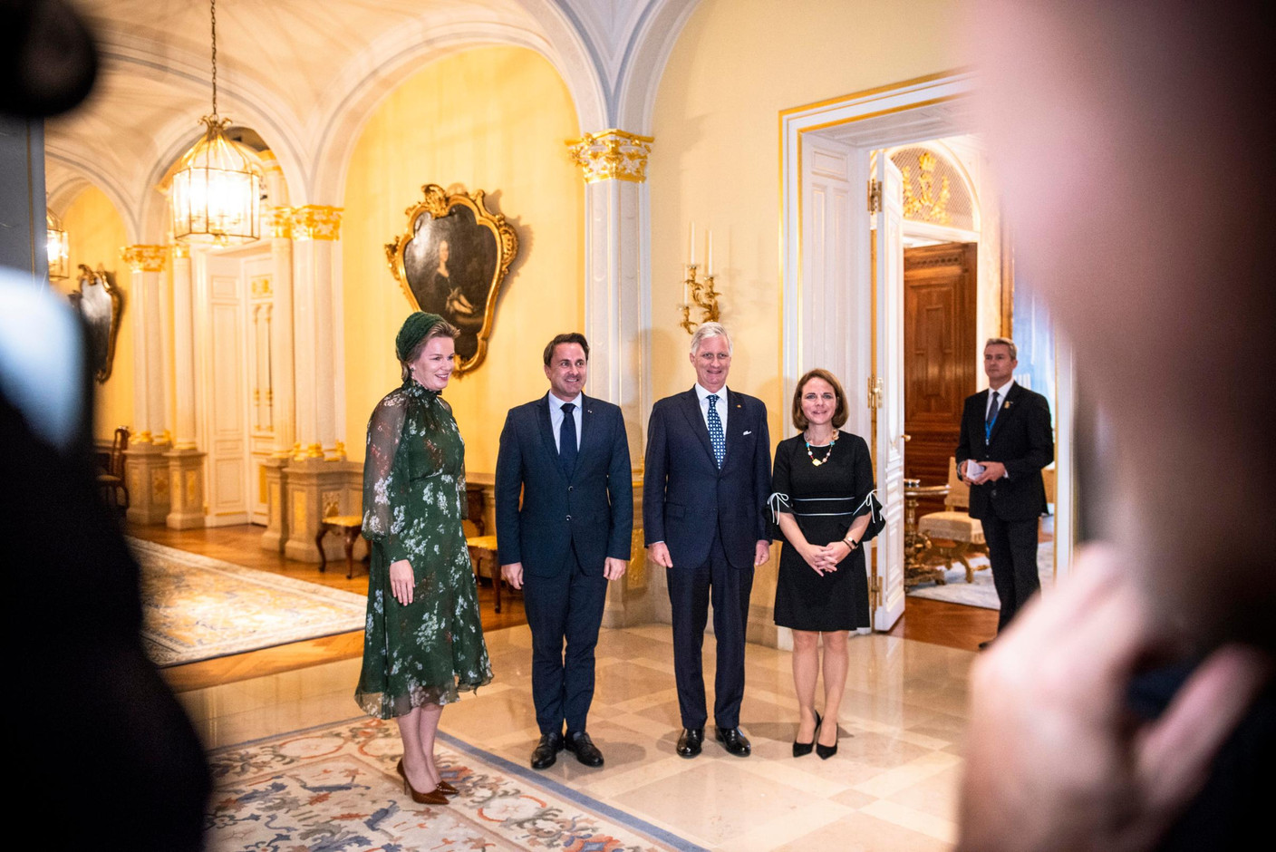 S.M. la Reine des Belges, Xavier Bettel (Premier ministre), S.M. le Roi des Belges et Corinne Cahen (Ministre de la Famille) (Photo: Anthony Dehez)