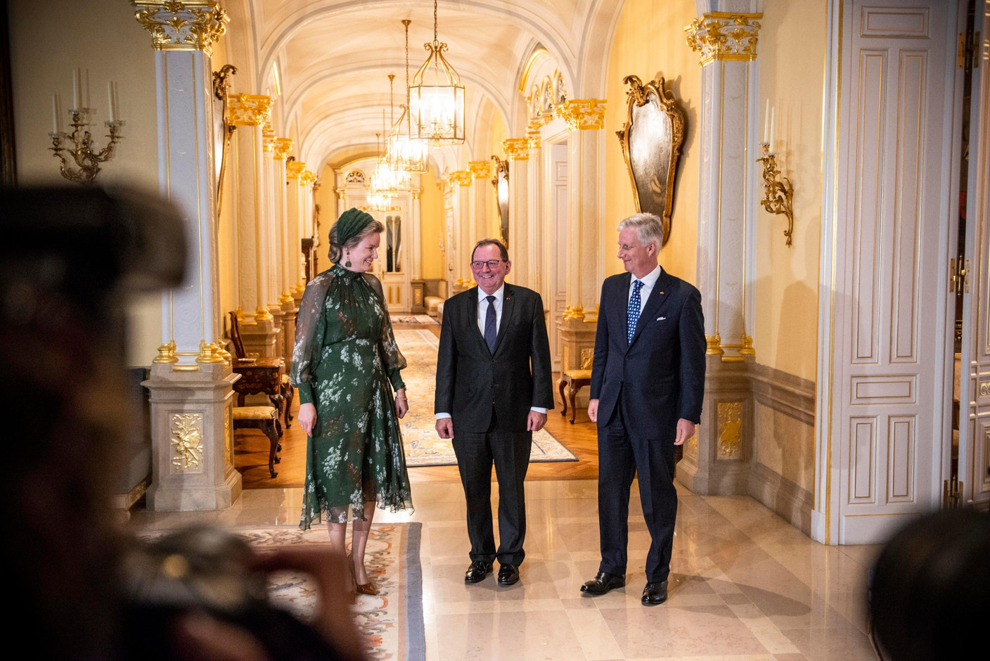 S.M. la Reine des Belges, Fernand Etgen (Président de la Chambre des députés) et S.M. le Roi des Belges (Photo: Anthony Dehez)