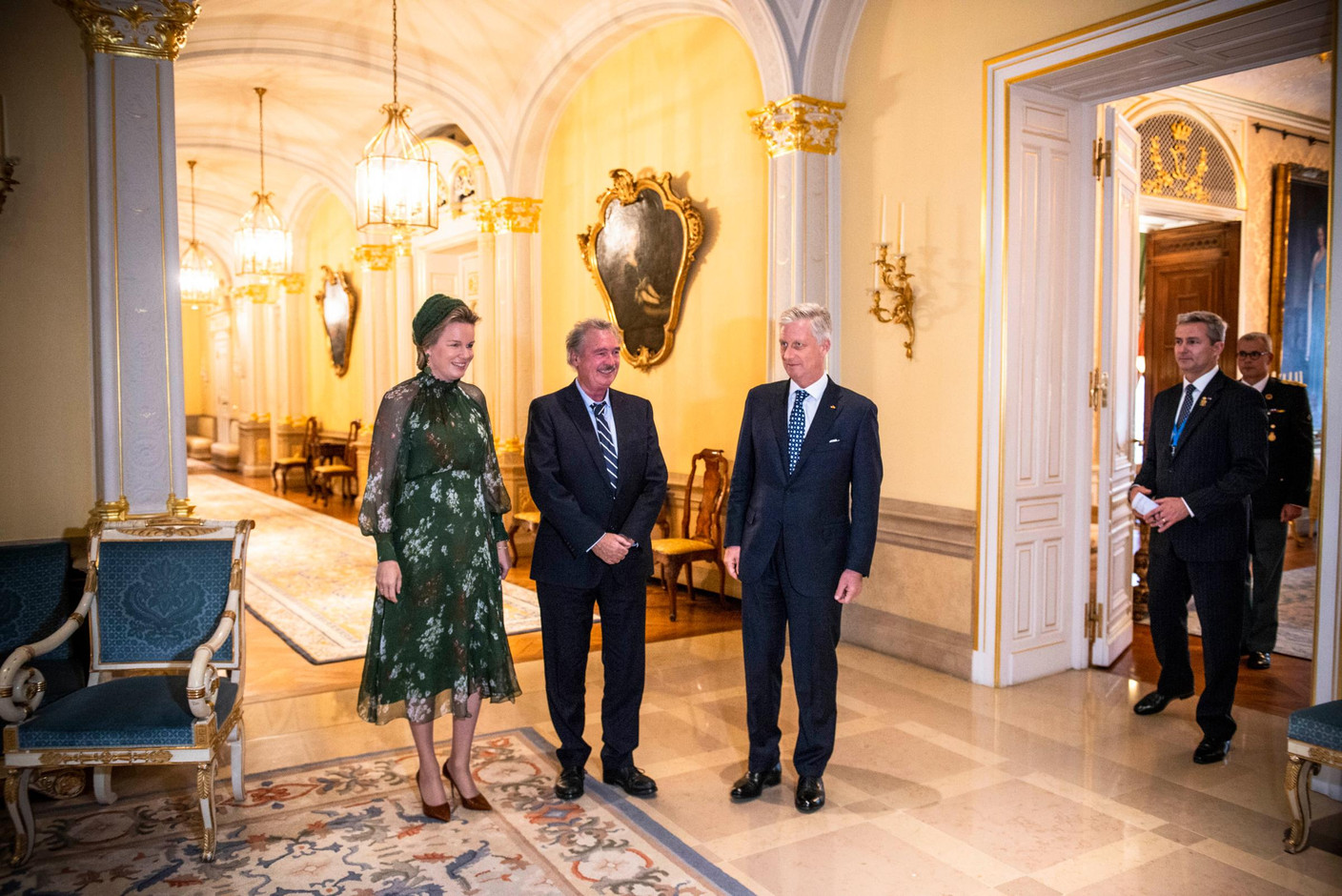 S.M. la Reine des Belges, Jean Asselborn (Ministre des Affaires étrangères) et S.M. le Roi des Belges (Photo: Anthony Dehez)