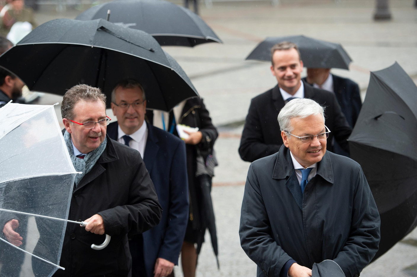 Rudi Vervoort (ministre-président du gouvernement de la Région de Bruxelles-Capitale) et Didier Reynders (vice-Premier ministre de Belgique) (Photo: Anthony Dehez)