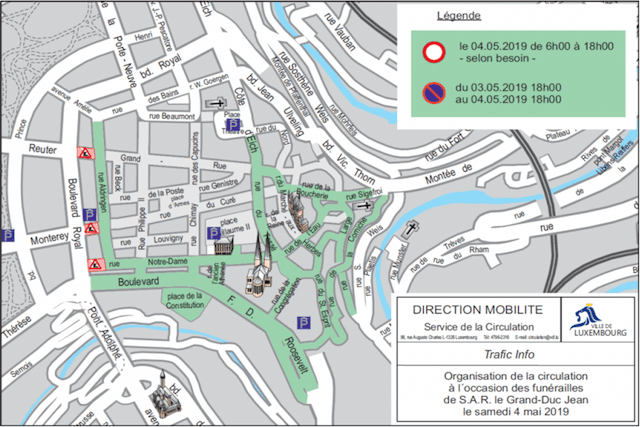 Une partie de la Ville Haute sera fermée à la circulation dès ce jeudi 18h et jusque samedi 18h. ( Illustration: Ville de Luxembourg)