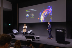 Erika Bourguet and Justin Morel de Westgaver, partners at Deloitte Luxembourg, spoke about growing your business at Deloitte Luxembourg's Banking 360 conference on 24 January 2023. Romain Gamba/Maison Moderne