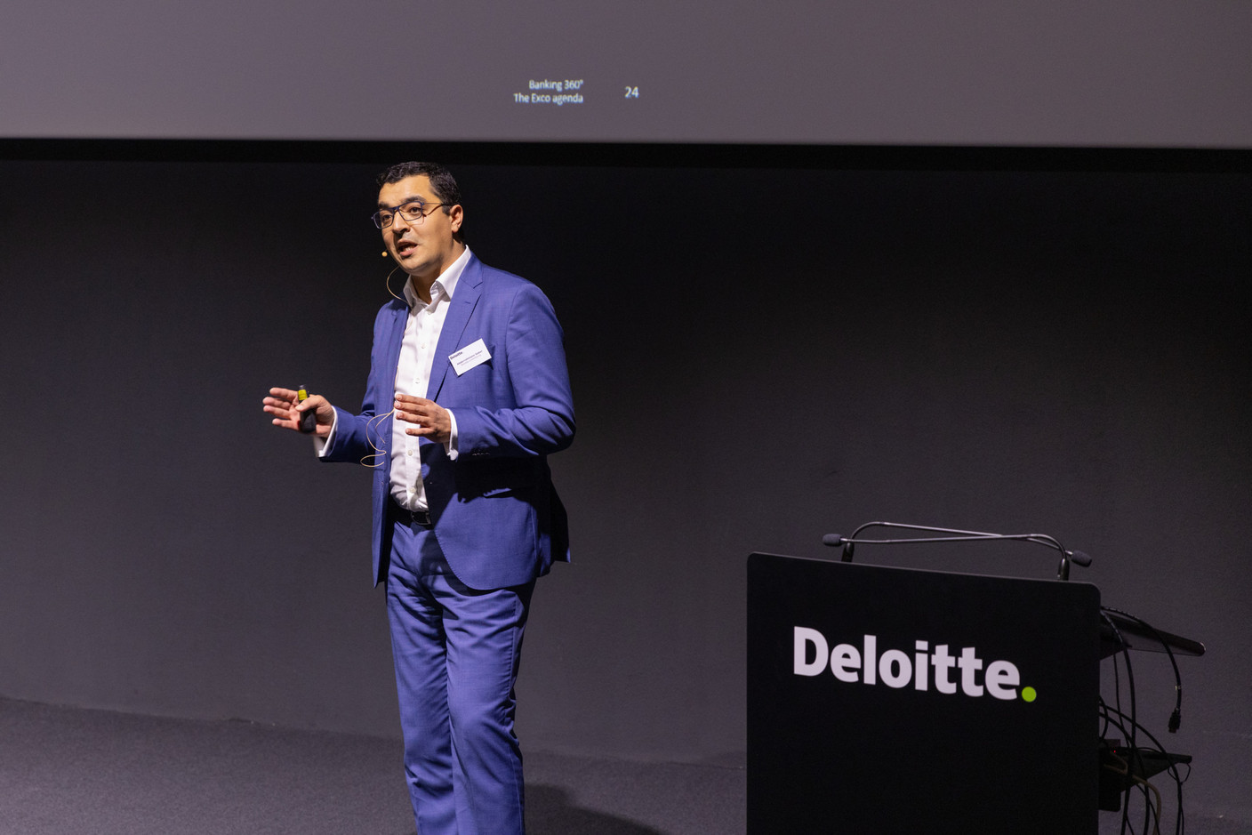 Abderrahmane Saber, director, spoke about running businesses efficiently at Deloitte Luxembourg's Banking 360 conference on 24 January 2023. Romain Gamba/Maison Moderne