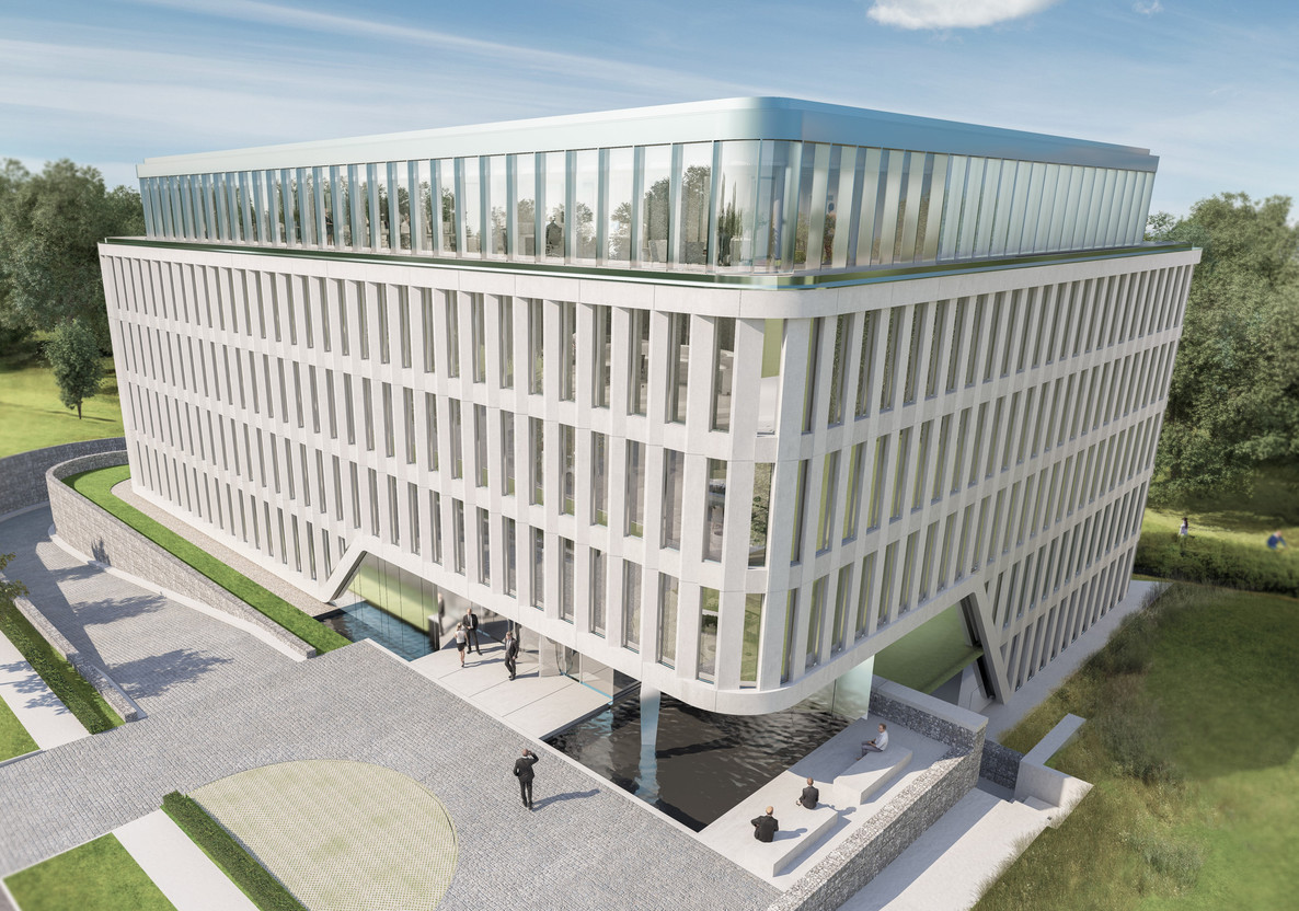 La façade présente des parties pleines en béton architectonique.  (Illustration: Eaglestone-Assar Architects)