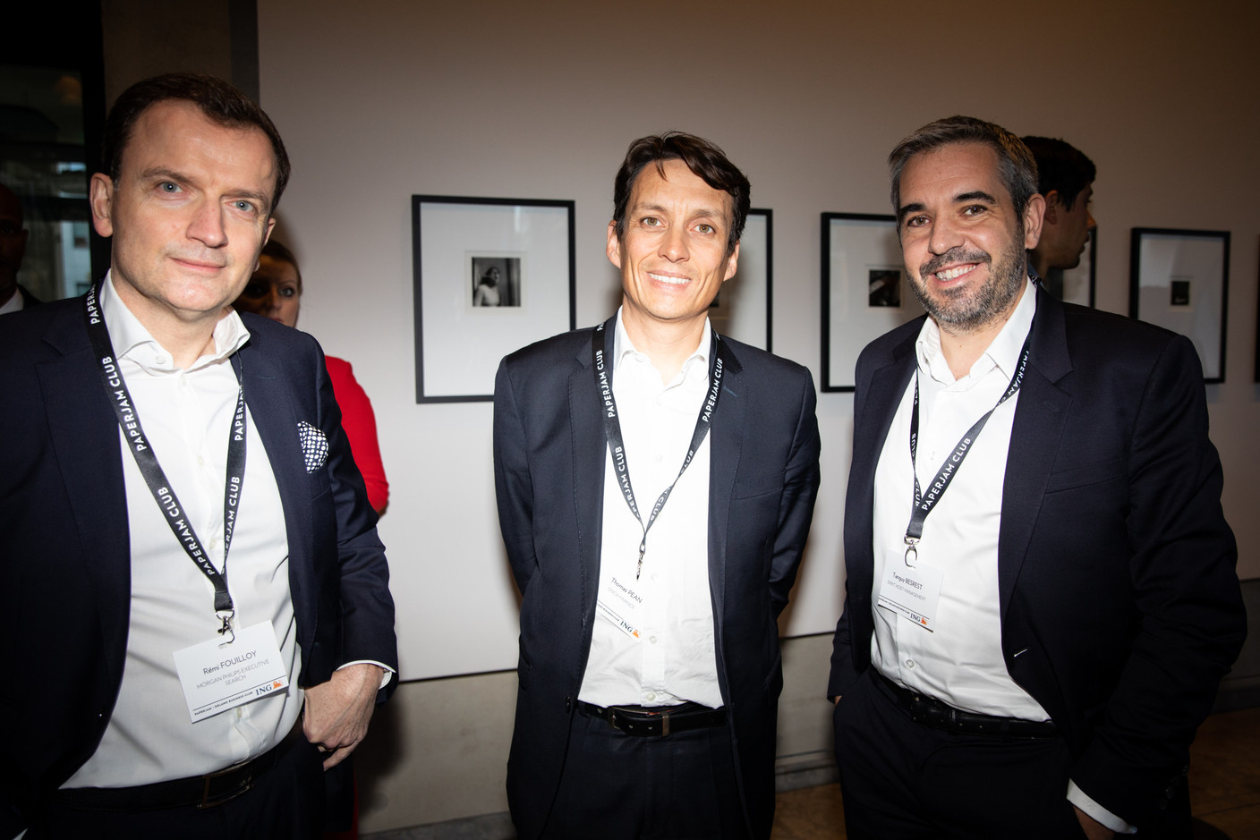Rémi Fouilloy (Morgan Philips Executive Search),Thomas Pean (DNCA Finance) et Tanguy Besrest (Spirit Asset Management). (Photo: Eva Krins/Maison Moderne)