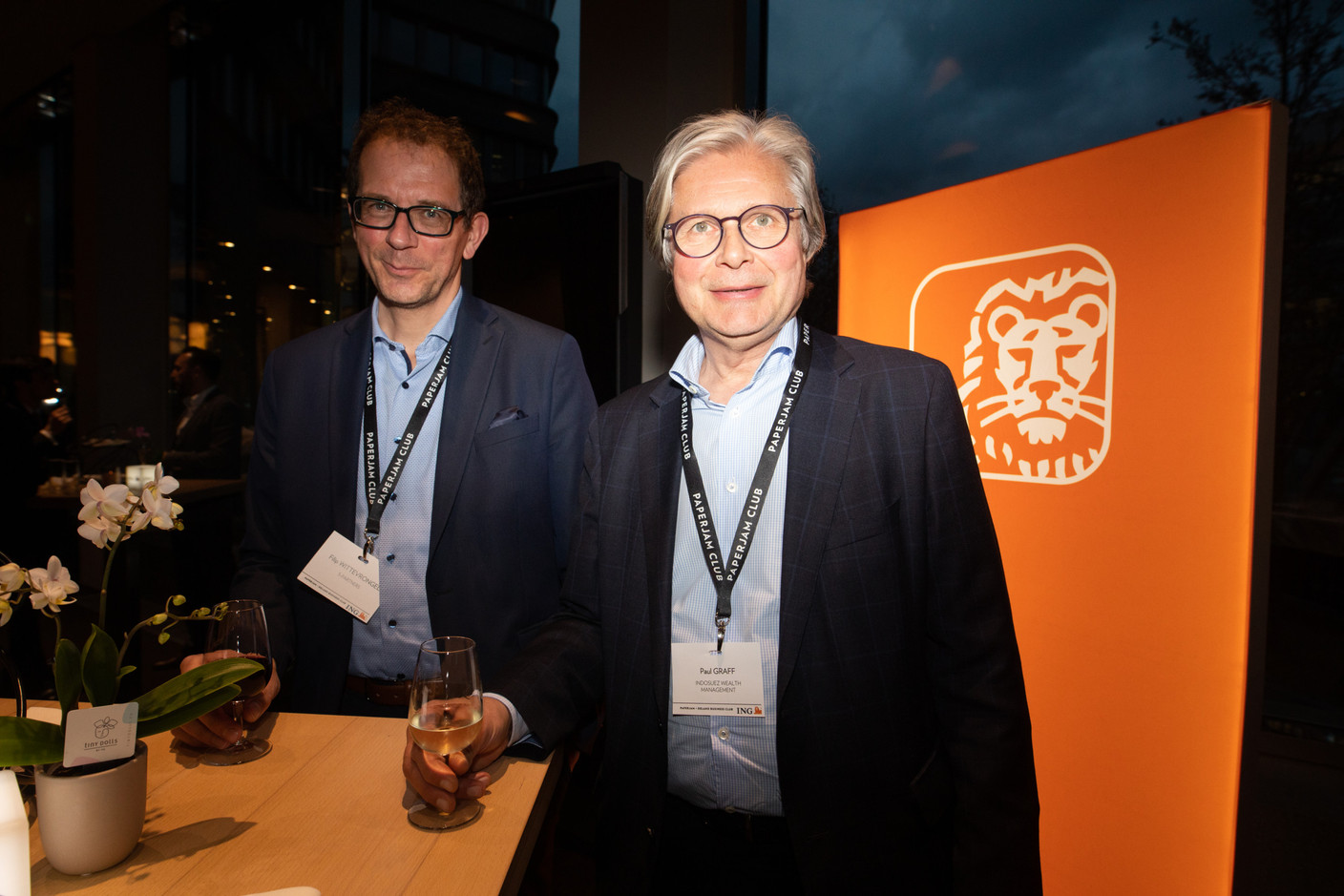 Filip Wittevrongel (S-Partners) et Paul Graff (Indosuez Wealth Management). (Photo: Eva Krins/Maison Moderne)
