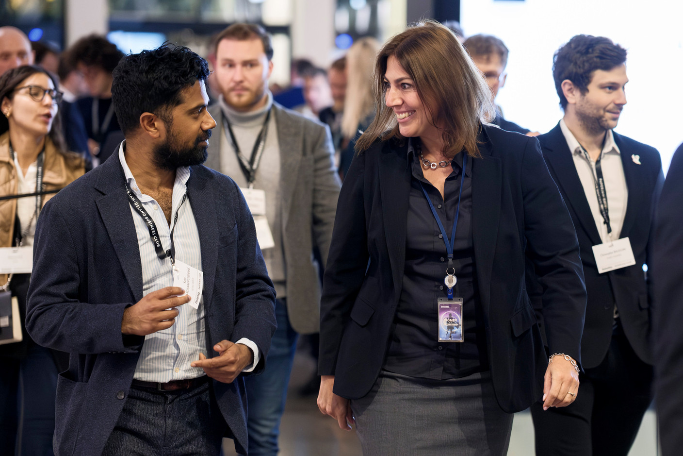 Kartic Sandanakrichenane (Aztec Group) and Lize Griffiths (Deloitte) at the “Emerging Trends in Private Equity” roundtable, held at Deloitte, 5 March 2025. Photo: Pancake! Photographie / Studion Photography