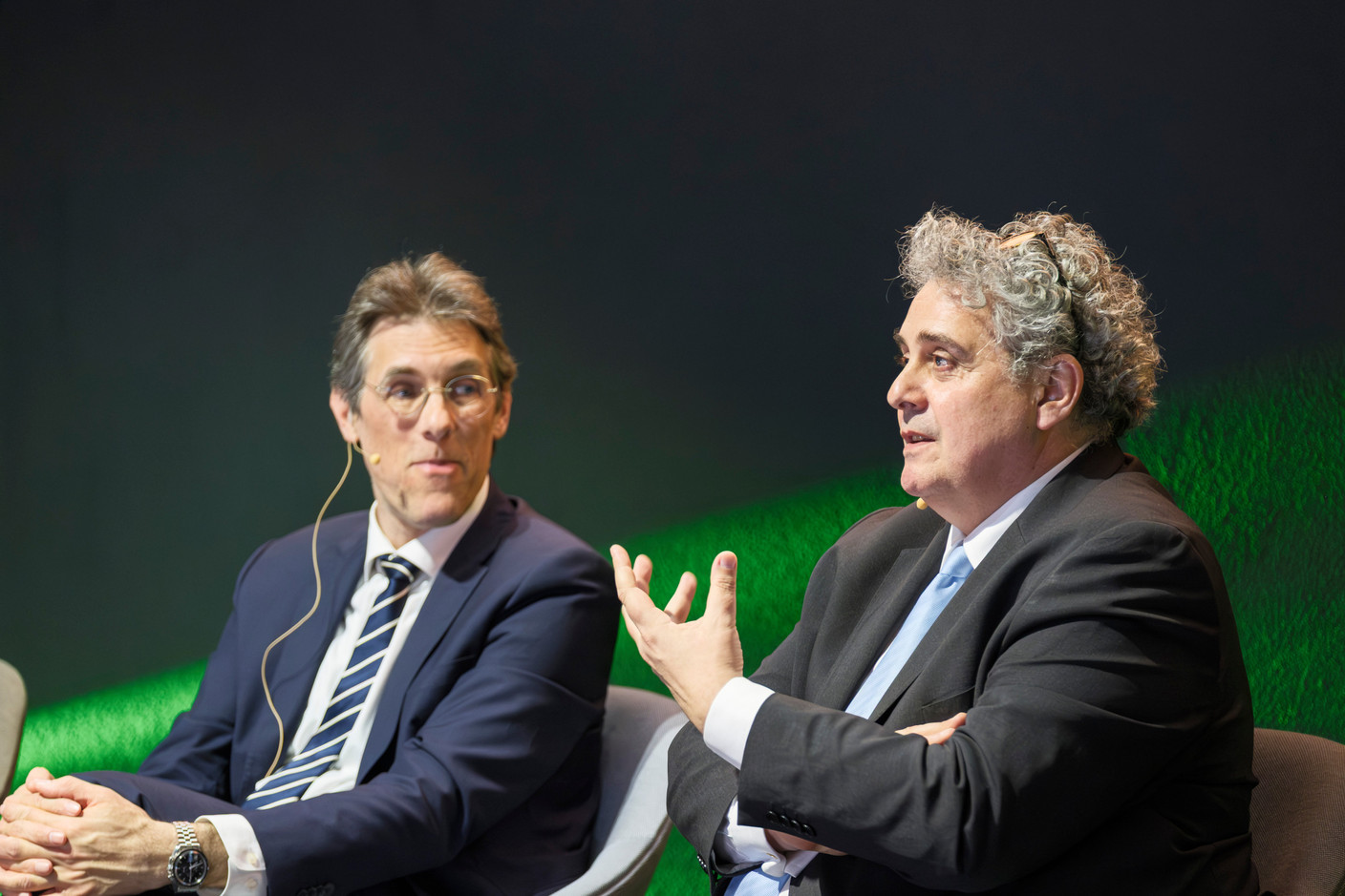 Davide Dragoni (BNP Paribas) and Emmanuel Rogy (Cube Infrastructure Managers) at the “Emerging Trends in Private Equity” roundtable, held at Deloitte, 5 March 2025. Photo: Pancake! Photographie / Studion Photography