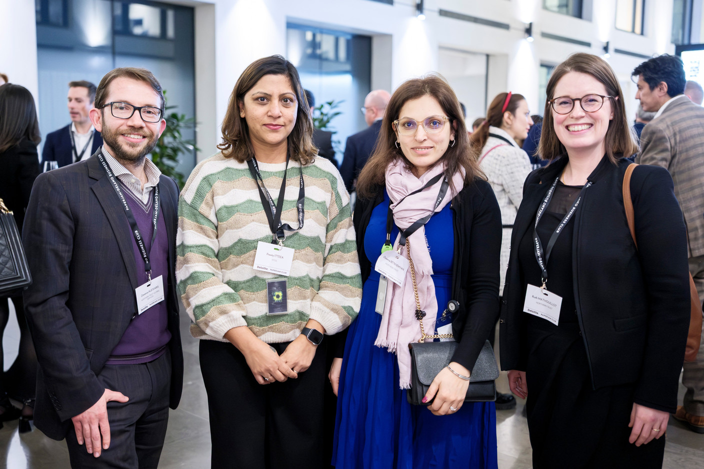 Dimitrios Kleisiaris (Northern Trust Global Services), Preety Itteea (NTGS), Ovsanna Betkhemyan and Ruth Mathouillot (Northern Trust) at the “Emerging Trends in Private Equity” roundtable, held at Deloitte, 5 March 2025. PPhoto: Pancake! Photographie / Studion Photography