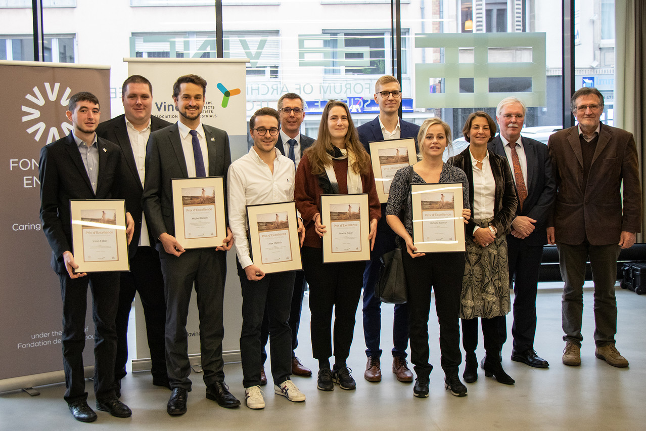 Six étudiants ont été récompensés pour leurs travaux de fin d’études par le Prix d’excellence. (Photo: Fondation Enovos)