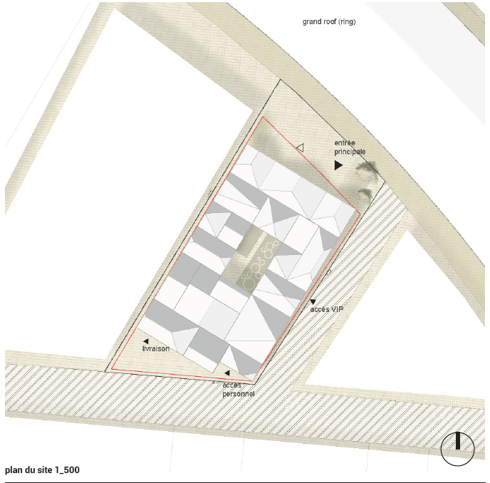 Plan d’implantation du pavillon (Illustration : Jim Clemes Associates)