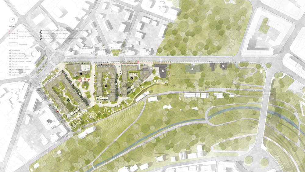 Plan de masse du projet (Illustration: Metaform Architects/CityTools/Agence Babylone)