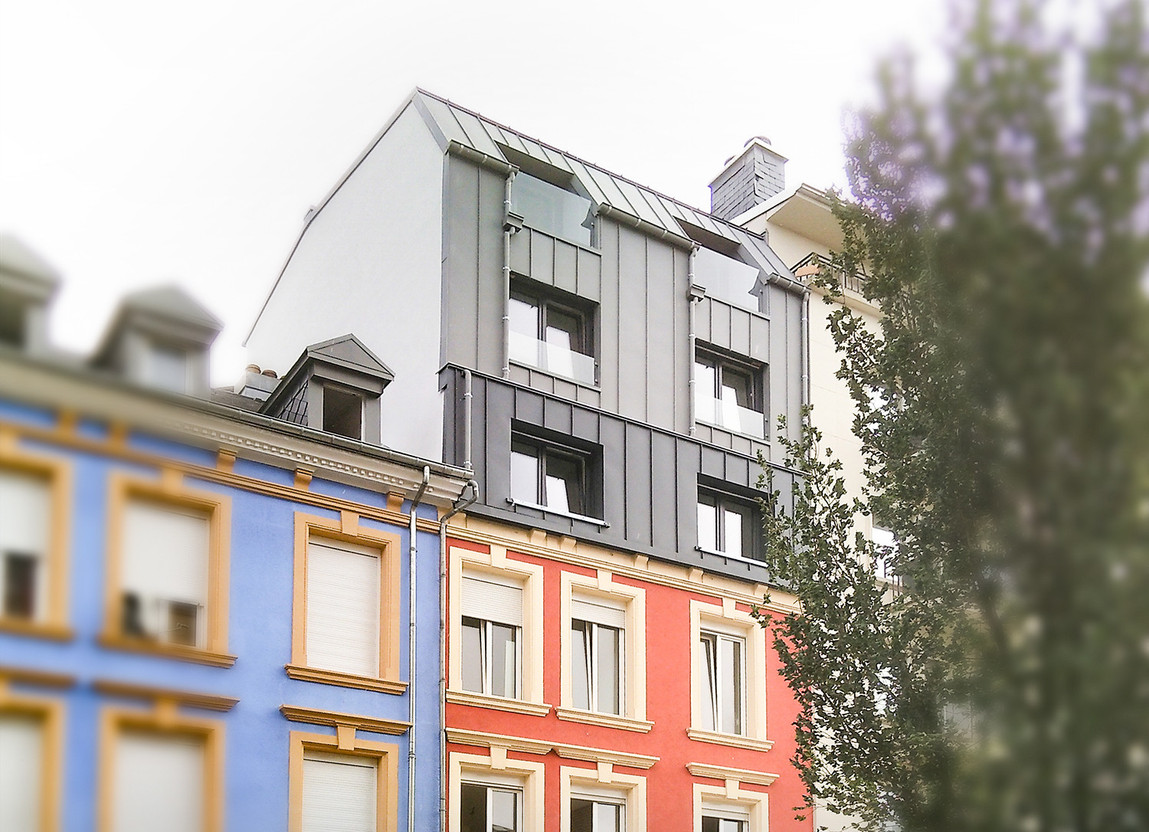 Surélévation au cœur du centre-ville. Crédit: EHS 