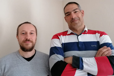 Rodolphe Carrieu (à gauche) & Vincent Di Gennaro (à droite): «La première raison est toute simple… Nous faire connaître des clients particuliers et professionnels, et en profiter pour agrandir notre réseau grâce au Paperjam Club.» (Photo: DR)