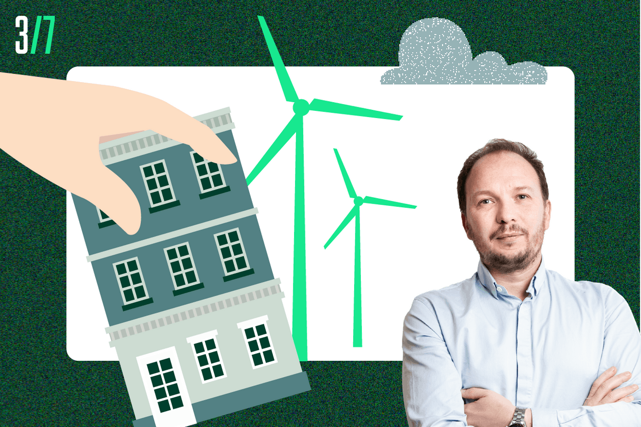 Guillaume Perrodin, Responsable du département Property Management chez CBRE présente le métier de property manager. Crédit photo : CBRE; Illustration Maison Moderne