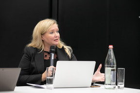 Vasilka Sancin, professor at the University of Ljubljana, was a panellist for the special round table on Ukraine. Matic Zorman / Maison Moderne