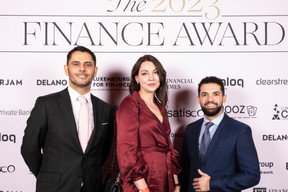 Ray Zubairi (Maison Moderne), Petra Krizan (TBTL) and Romain Iovalone (Lhoft) at the 2023 Finance Awards, which took place on Tuesday 21 November 2023 at Casino 2000 in Mondorf. Photo: Eva Krins and Marie Russillo/Maison Moderne