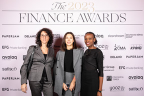 Ornella Rogata, Anna Novikova and Ernestine Numukobwa (Tacticum Investments) at the 2023 Finance Awards, which took place on Tuesday 21 November 2023 at Casino 2000 in Mondorf. Photo: Eva Krins and Marie Russillo/Maison Moderne