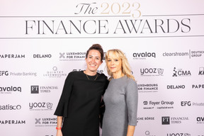 Catherine Pogorzelski (DLA Piper) and Catherine Rueckel (PWC) at the 2023 Finance Awards, which took place on Tuesday 21 November 2023 at Casino 2000 in Mondorf. Photo: Eva Krins and Marie Russillo/Maison Moderne
