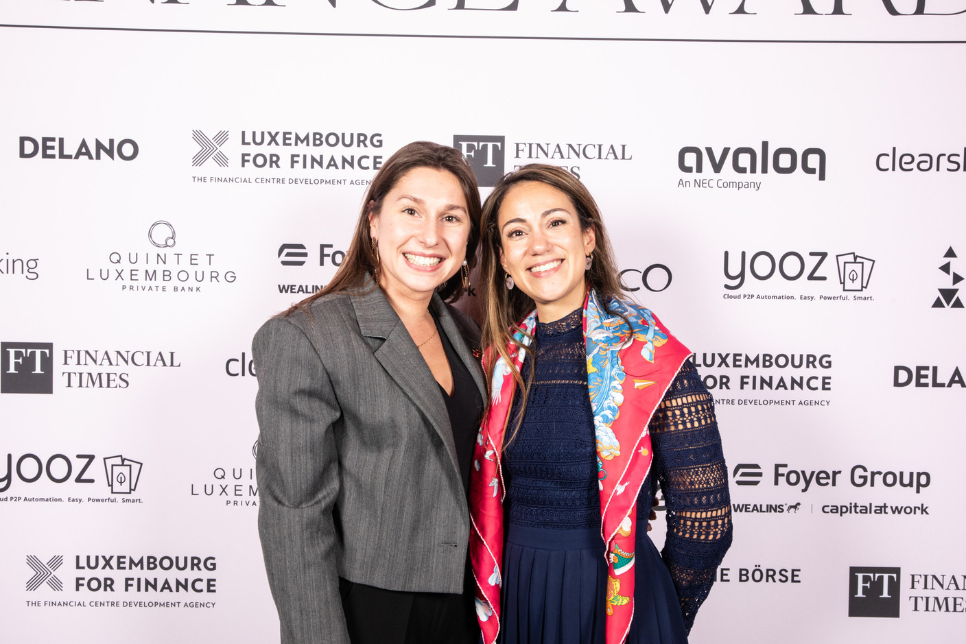 Marie Langlais (Maison Moderne) and Sarah Odru (ABBL) at the 2023 Finance Awards, which took place on Tuesday 21 November 2023 at Casino 2000 in Mondorf. Photo: Eva Krins and Marie Russillo/Maison Moderne