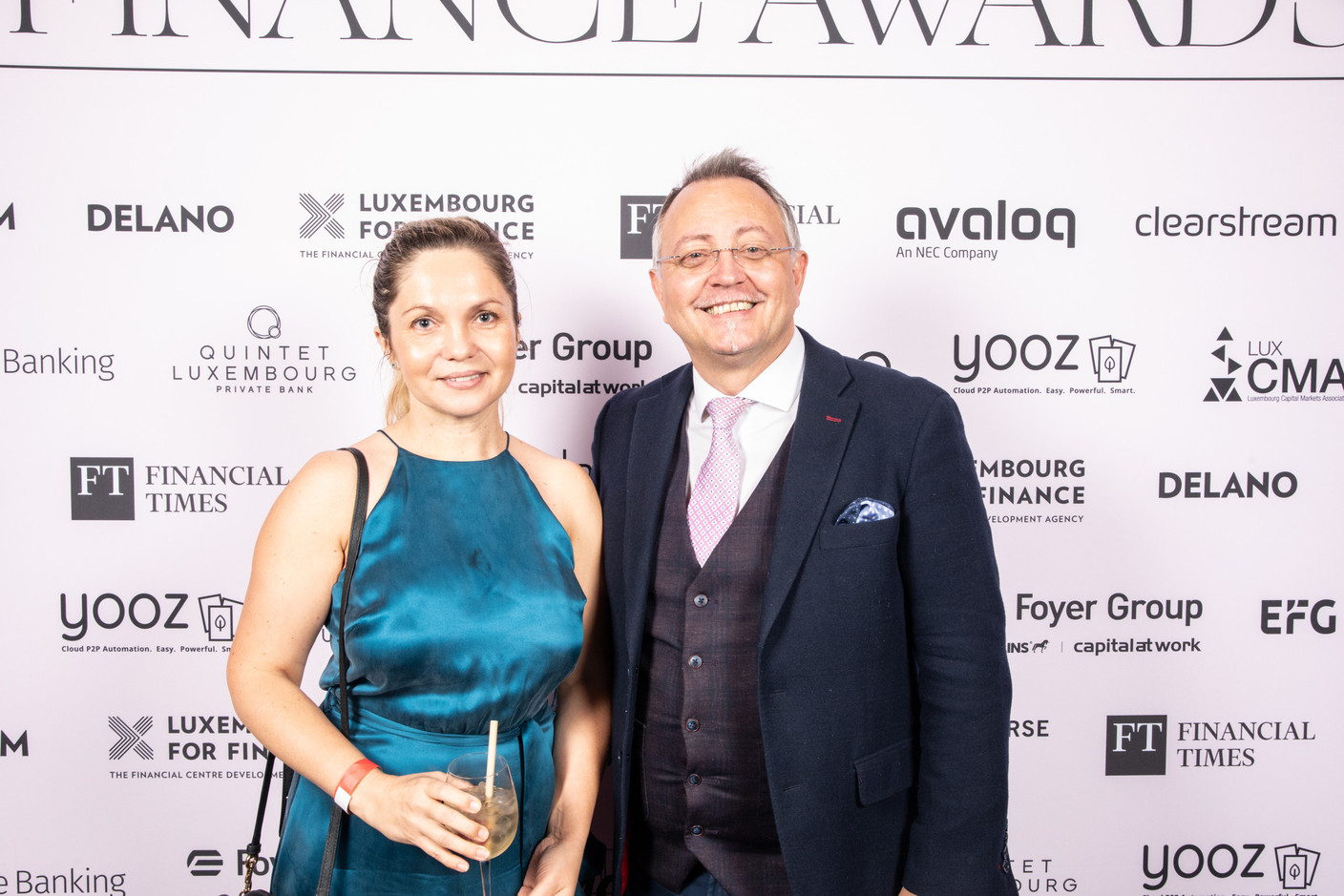 Maria Pawelek (SustainCERT) and Pedro Castilho (Verbalius) at the 2023 Finance Awards, which took place on Tuesday 21 November 2023 at Casino 2000 in Mondorf. Photo: Eva Krins and Marie Russillo/Maison Moderne