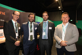 Marc Hirtz (Ashurst), Arnaud Julien (Ashurst), Adnand Sulejmani (Ashurst) and Greg McKenzie (Belasko) at the Alfi private assets conference at Luxexpo The Box, 26 September 2024. Photo: Eva Krins/Maison Moderne