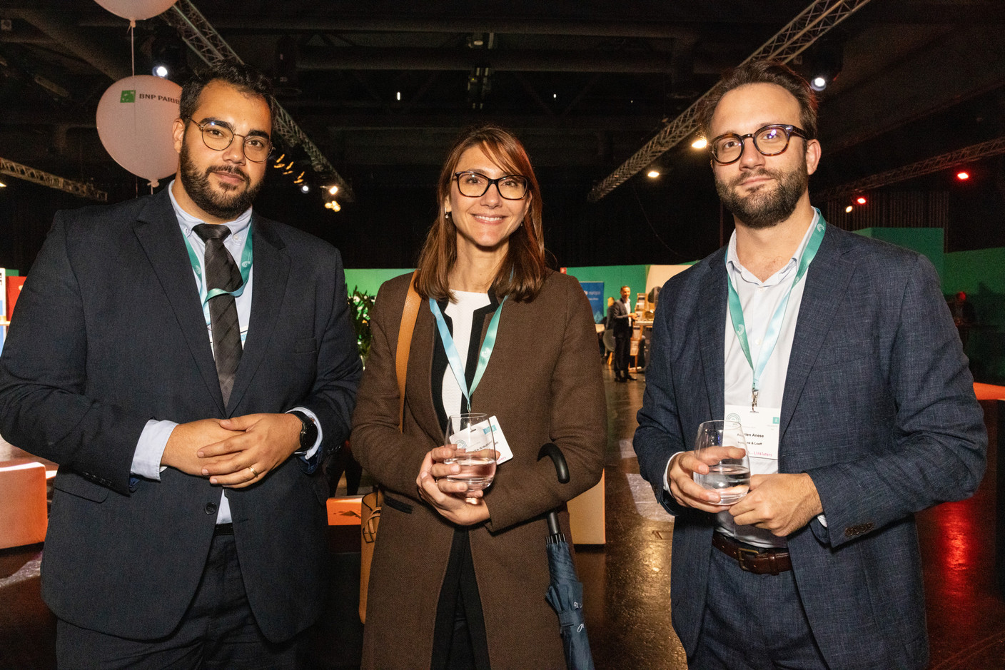 Marco Loria, Marjorie André and Adrien Anese (Loyens & Loeff) at the Alfi private assets conference at Luxexpo The Box, 26 September 2024. Photo: Eva Krins/Maison Moderne