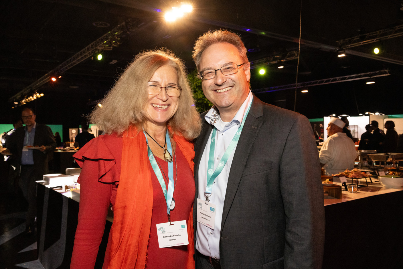 Alexandra Sosinka (Pandoo) and Matthias Gutknecht (Andersen Tax Sarl) at the Alfi private assets conference at Luxexpo The Box, 26 September 2024. Photo: Eva Krins/Maison Moderne