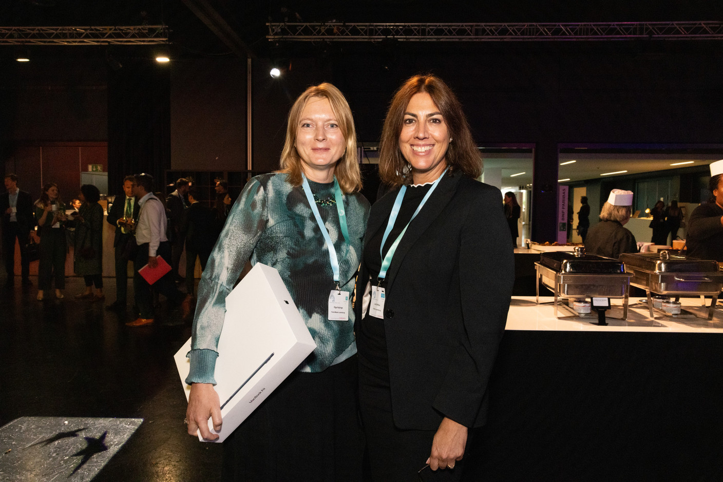 Olga Huizinga (Forvis Mazars Luxembourg) and Lize Griffiths (Deloitte Luxembourg) at the Alfi private assets conference at Luxexpo The Box, 26 September 2024. Photo: Eva Krins/Maison Moderne
