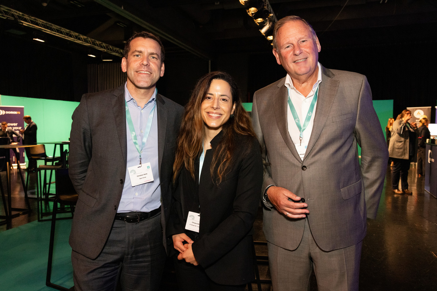 Christian Hertz (Apex Group), Chrysa Oikonomou (JP Morgan) and René Wiegel (JP Morgan) at the Alfi private assets conference at Luxexpo The Box, 26 September 2024. Photo: Eva Krins/Maison Moderne