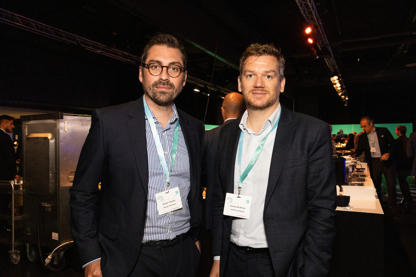 Romain Turpault (Deloitte Luxembourg) and Amaury De Seroux (Deloitte Luxembourg) at the Alfi private assets conference at Luxexpo The Box, 26 September 2024. Photo: Eva Krins/Maison Moderne